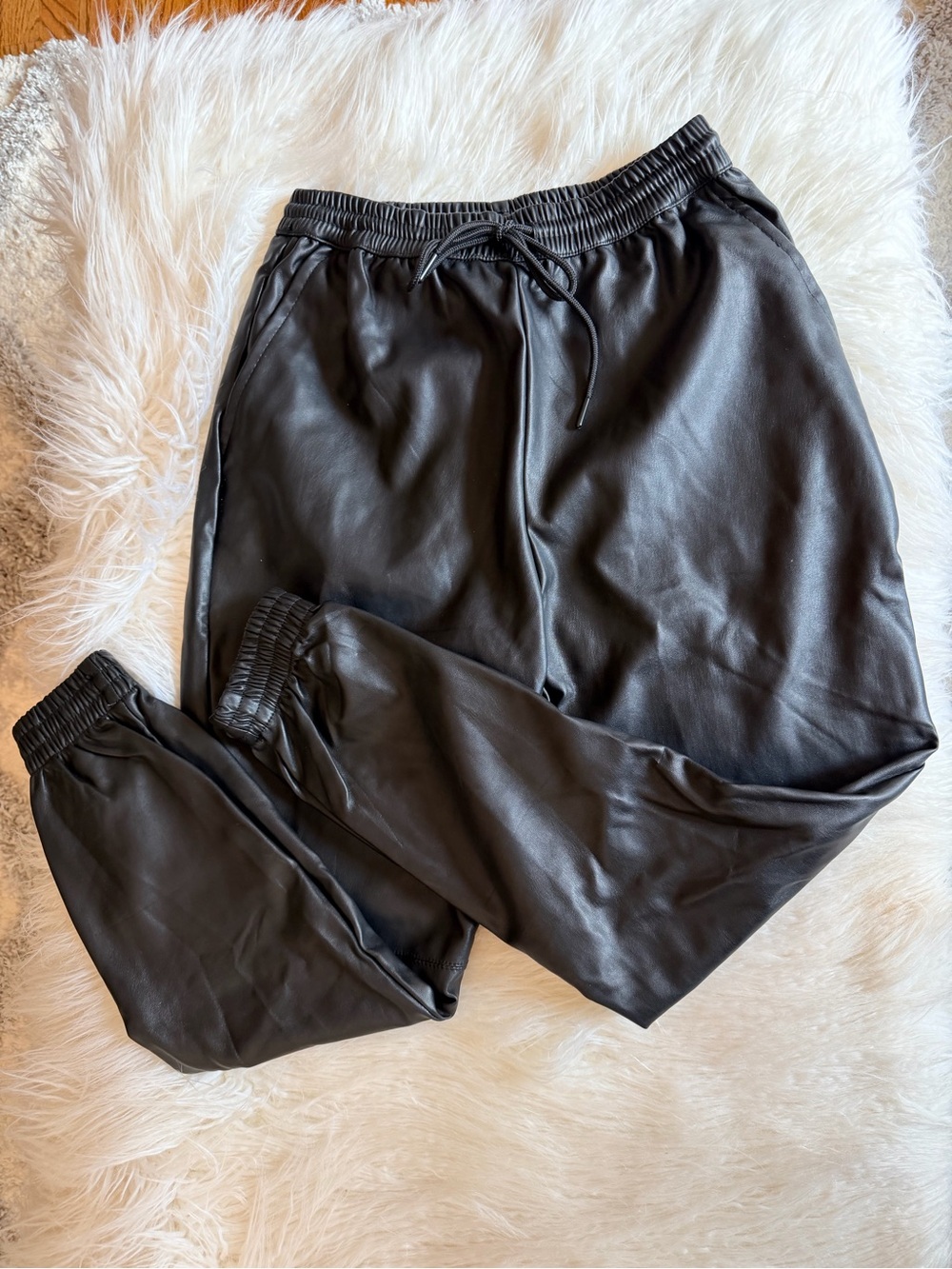 Black Faux Leather Jogger Pants - Fashion Nova